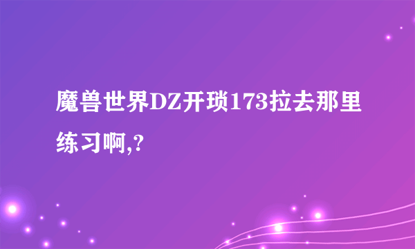 魔兽世界DZ开琐173拉去那里练习啊,?