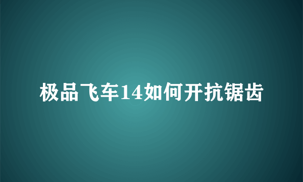 极品飞车14如何开抗锯齿