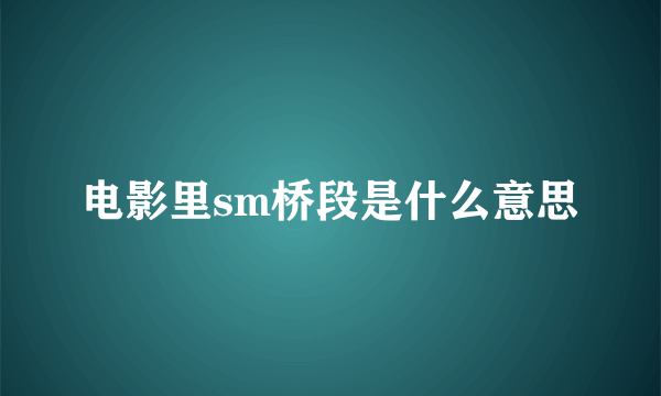 电影里sm桥段是什么意思