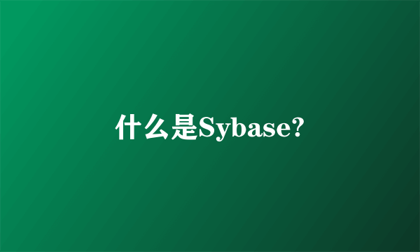 什么是Sybase?