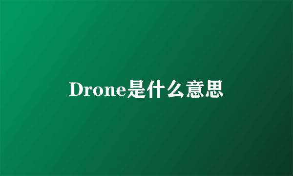 Drone是什么意思