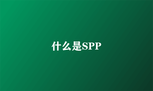 什么是SPP