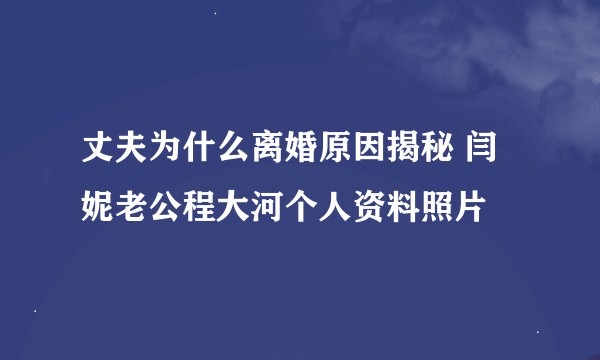 丈夫为什么离婚原因揭秘 闫妮老公程大河个人资料照片