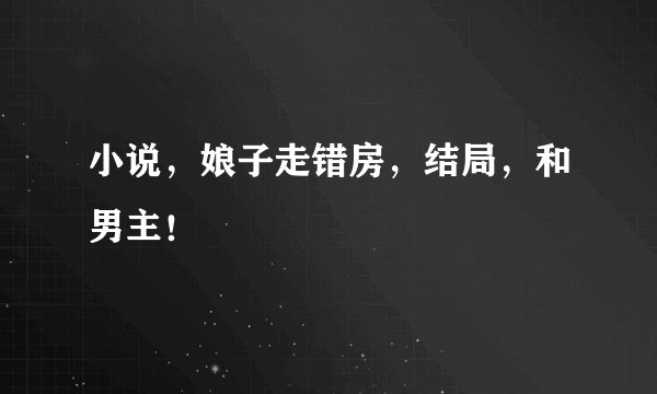 小说，娘子走错房，结局，和男主！