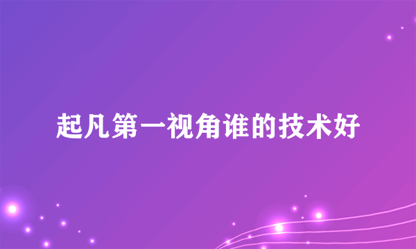 起凡第一视角谁的技术好