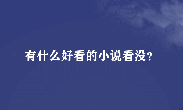 有什么好看的小说看没？