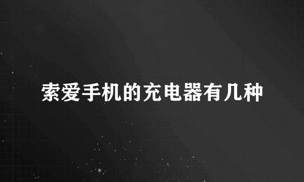 索爱手机的充电器有几种