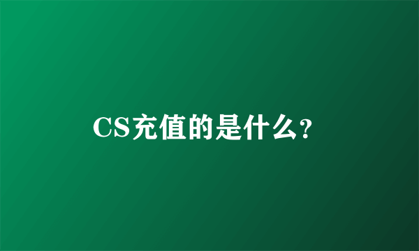 CS充值的是什么？