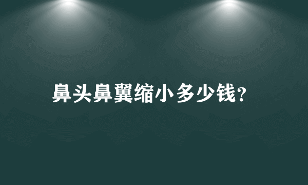 鼻头鼻翼缩小多少钱？