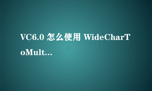 VC6.0 怎么使用 WideCharToMultiByte 函数