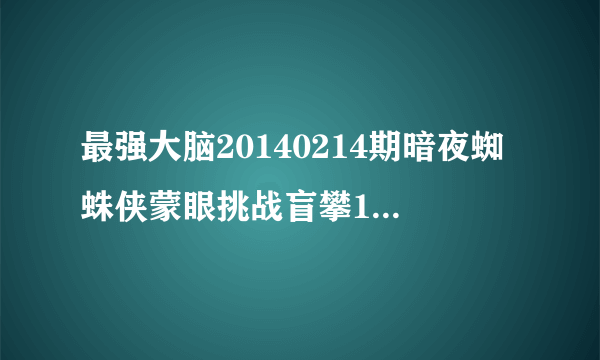 最强大脑20140214期暗夜蜘蛛侠蒙眼挑战盲攀15：03挑战成功播放的背景音乐是什么