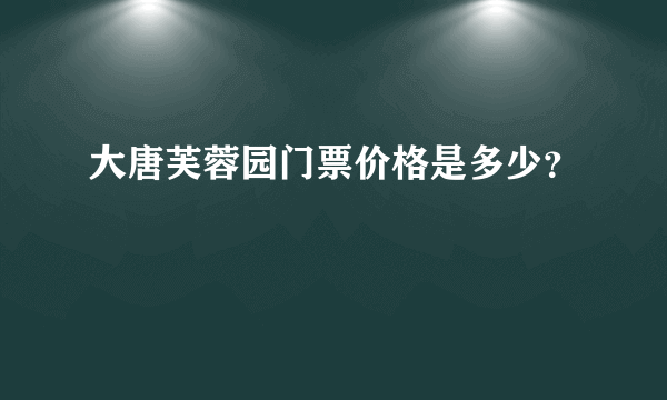 大唐芙蓉园门票价格是多少？