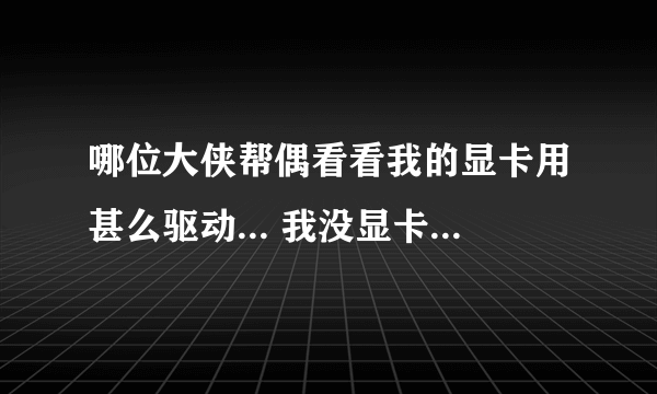 哪位大侠帮偶看看我的显卡用甚么驱动... 我没显卡驱动了 谢谢了