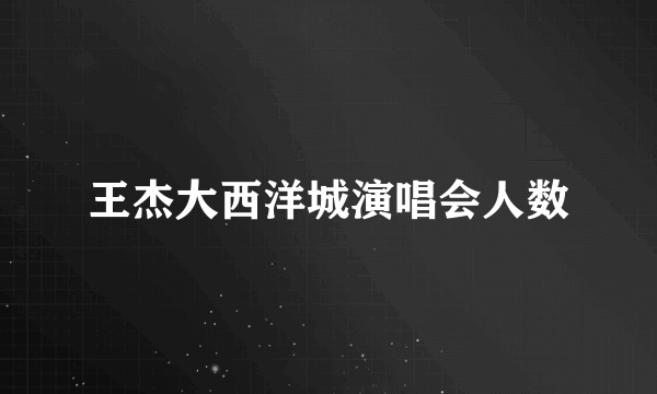 王杰大西洋城演唱会人数