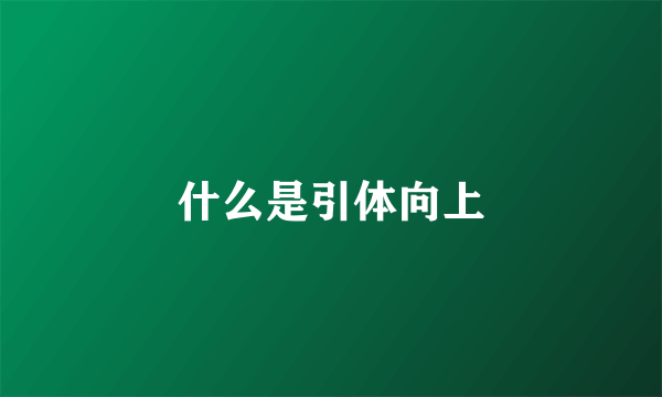 什么是引体向上