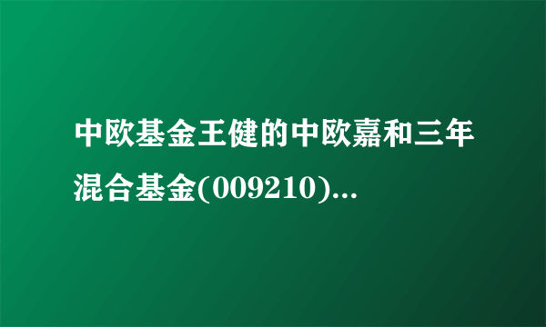 中欧基金王健的中欧嘉和三年混合基金(009210)和之前的中欧新动力(166009)有区别吗?买哪一只比较合适？