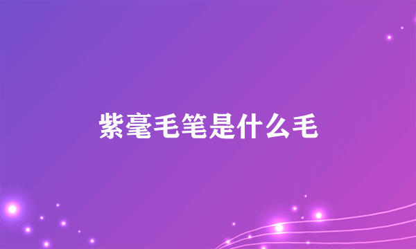 紫毫毛笔是什么毛