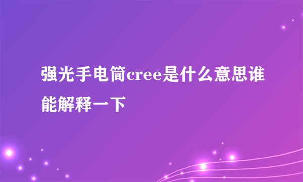 强光手电筒cree是什么意思谁能解释一下