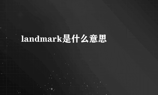 landmark是什么意思