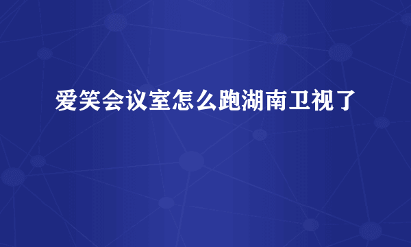 爱笑会议室怎么跑湖南卫视了