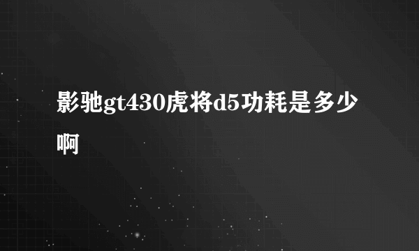 影驰gt430虎将d5功耗是多少啊