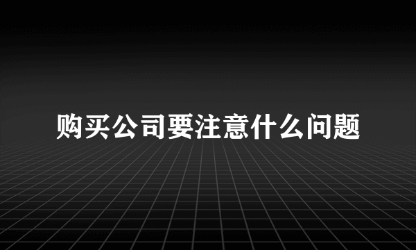 购买公司要注意什么问题