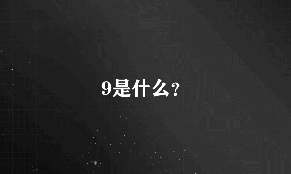 9是什么？