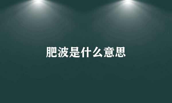 肥波是什么意思