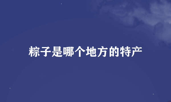 粽子是哪个地方的特产