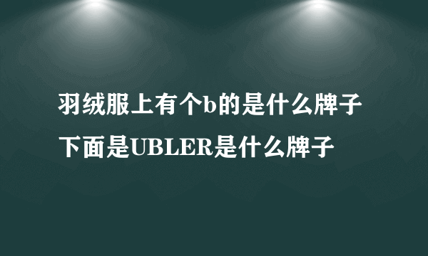 羽绒服上有个b的是什么牌子下面是UBLER是什么牌子