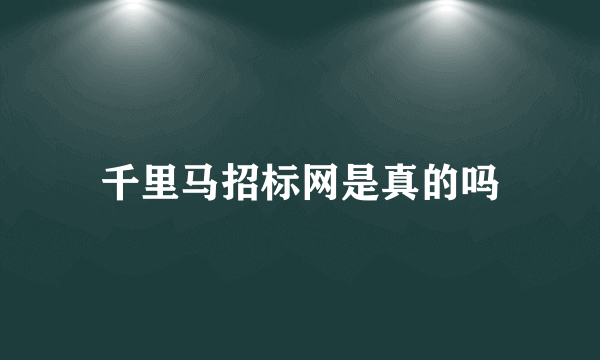 千里马招标网是真的吗