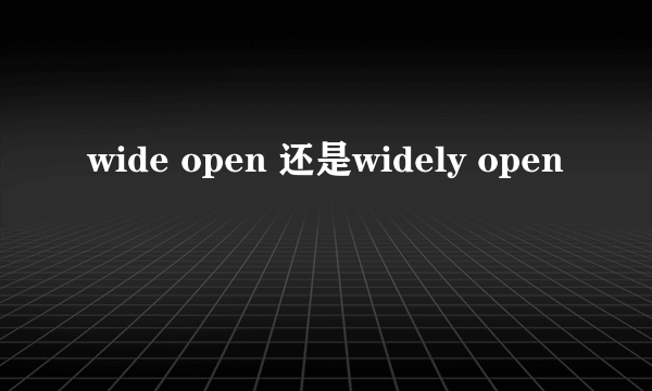 wide open 还是widely open