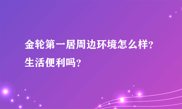 金轮第一居周边环境怎么样？生活便利吗？