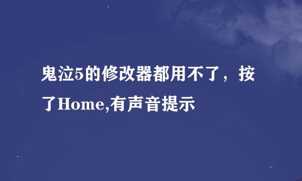 鬼泣5的修改器都用不了，按了Home,有声音提示