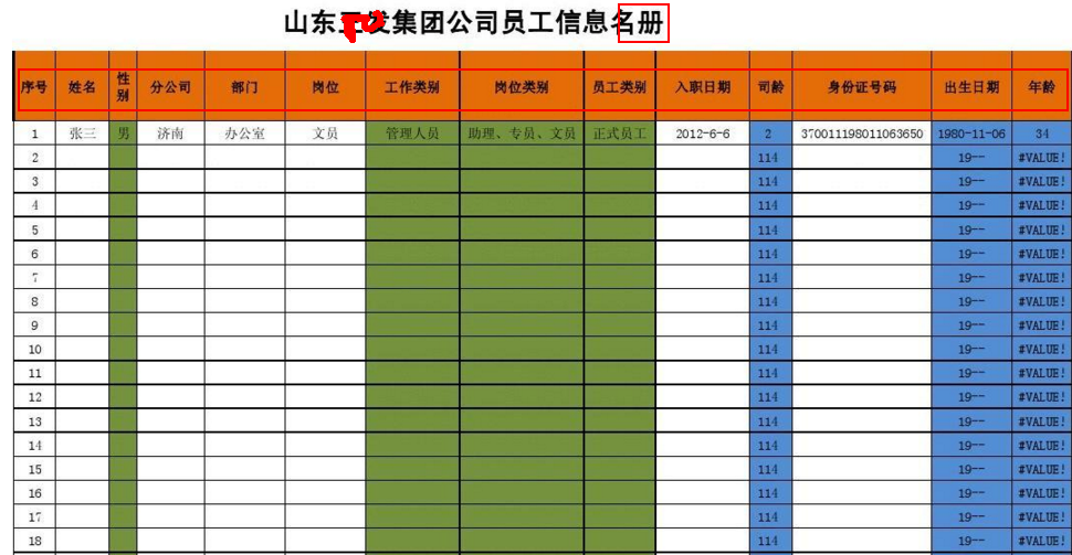 花名册有那些内容