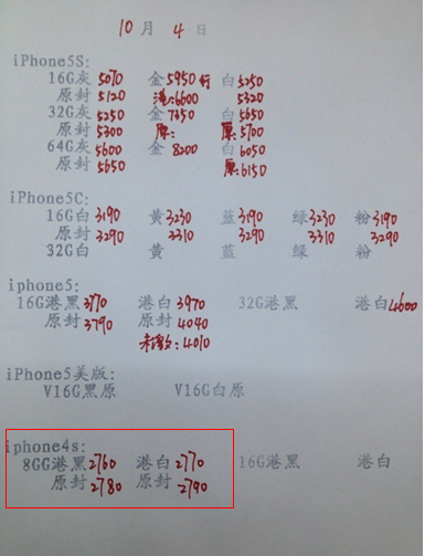 苹果官网的iPhone 4s 多少钱？？