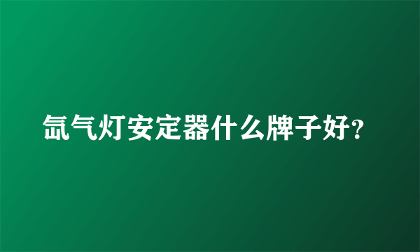 氙气灯安定器什么牌子好？