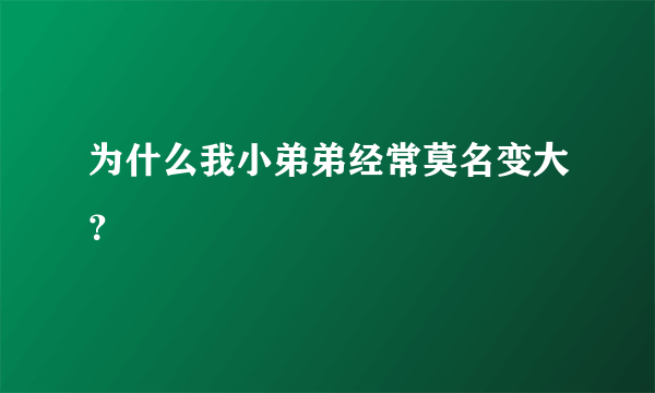 为什么我小弟弟经常莫名变大？