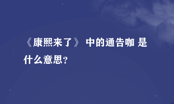 《康熙来了》 中的通告咖 是什么意思？