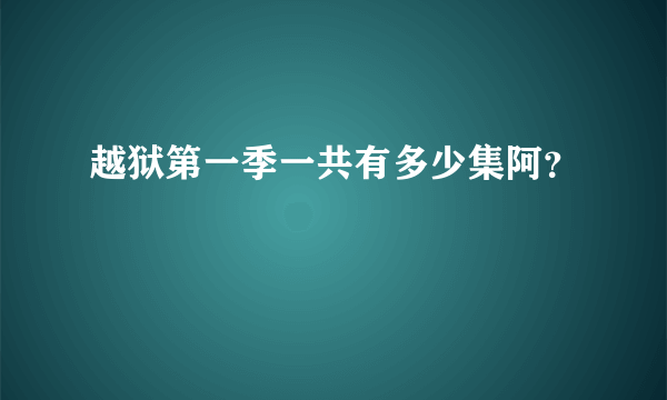 越狱第一季一共有多少集阿？