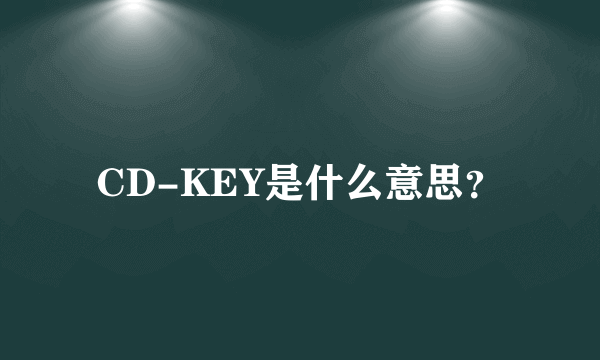 CD-KEY是什么意思？