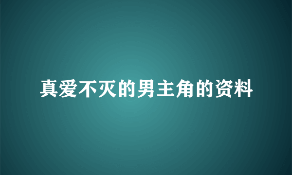 真爱不灭的男主角的资料