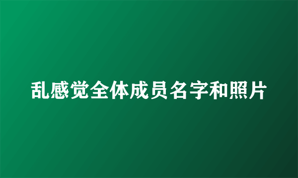 乱感觉全体成员名字和照片