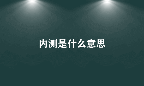 内测是什么意思