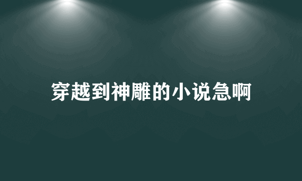 穿越到神雕的小说急啊