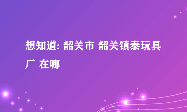 想知道: 韶关市 韶关镇泰玩具厂 在哪