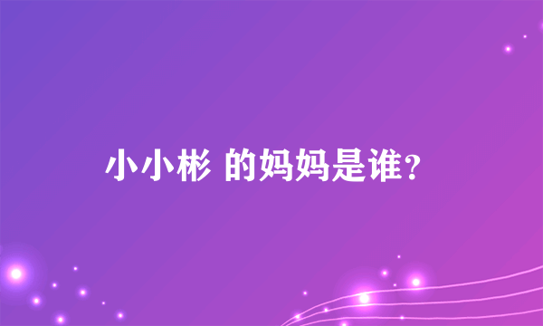 小小彬 的妈妈是谁？