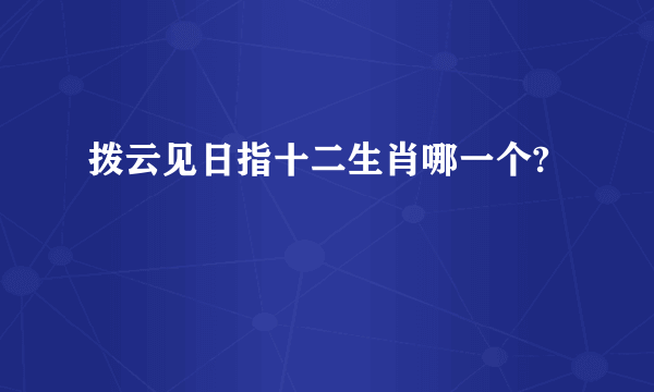 拨云见日指十二生肖哪一个?