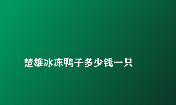 
楚雄冰冻鸭子多少钱一只

