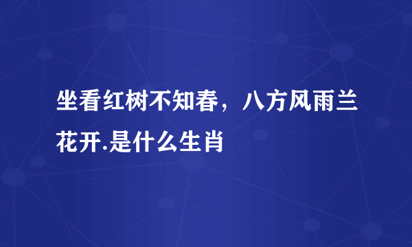 坐看红树不知春，八方风雨兰花开.是什么生肖